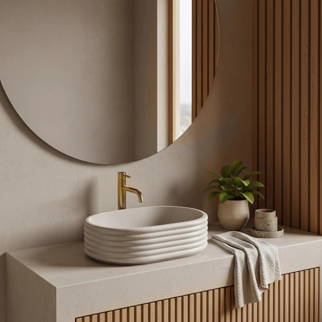 Lavabo Da Appoggio Rea Nicoletta Beige