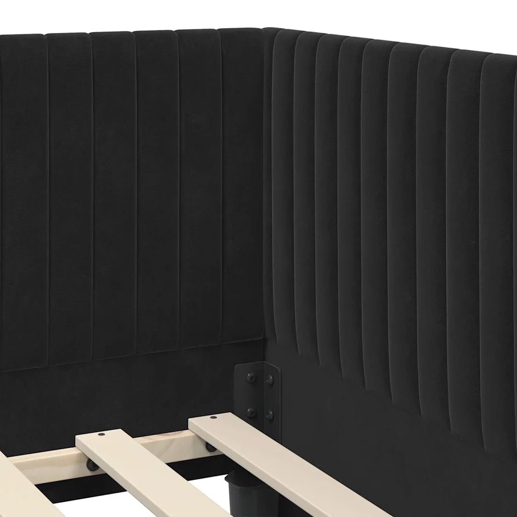 Struttura Letto Angolare con Materasso 2 pcs Nero Velluto 3393803