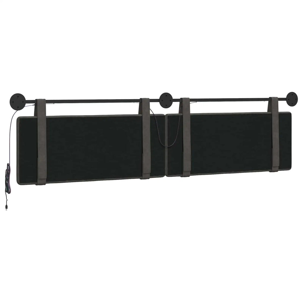 Testiera sospesa Con luce LED Nero PU Antico 3424268