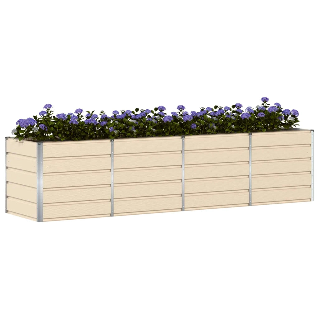 Fioriera | Cassetta per fiori | Vaso Avorio 320 x 80 x 75 cm Acciaio