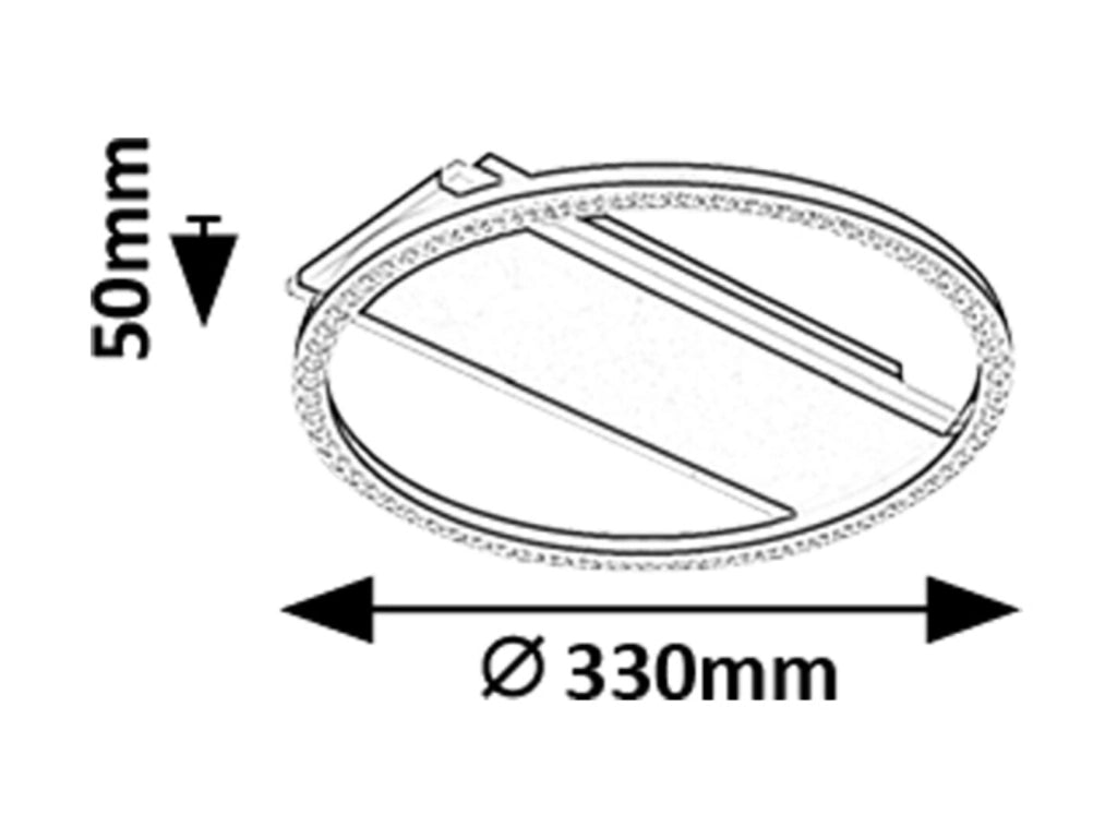 Plafoniera LED Kerstin nera 33cm 24W 3000K Rabalux