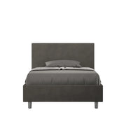 BS COM Letto singolo contenitore imbottito 100x210 microfibra grigio