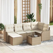 Set Divano da Giardino Beige polyrattan
