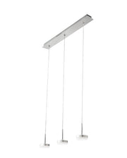 Lampada a sospensione Dunk 3 luci Fabas Luce - LED 24W dimmerabile - Alluminio Spazzolato Design lineare