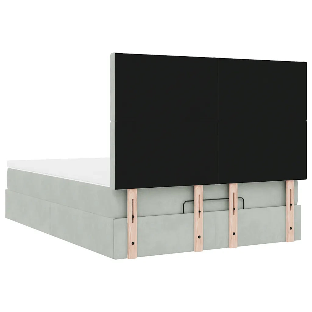 Struttura Letto Pouf con Materassi 140x190 cm Velluto 3314462