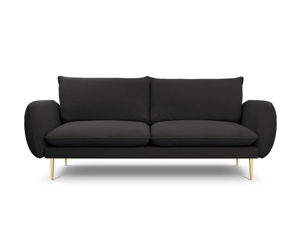 Cosmopolitan Design - Divano "Vienna" 3 posti in bouclé nero 