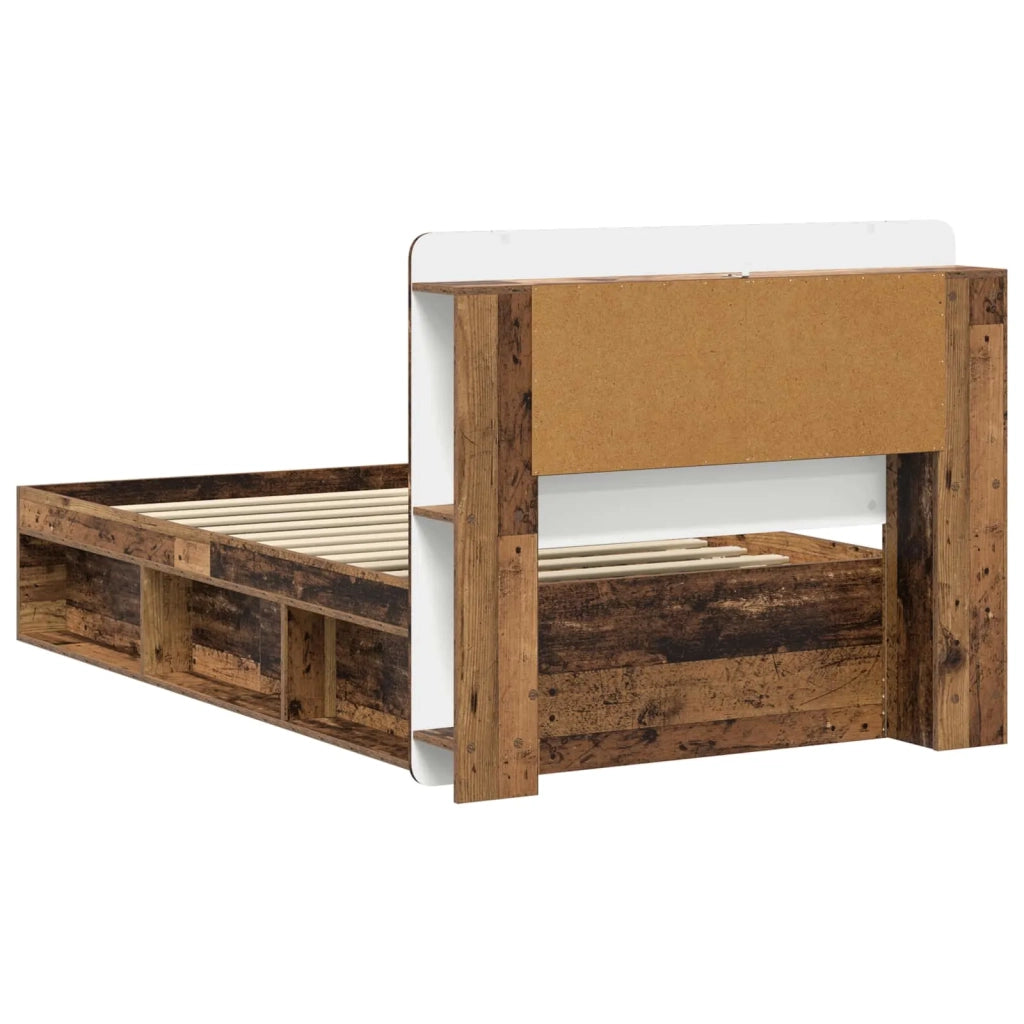 Telaio del letto con storage Legno antico 75 x 190 cm 3433427
