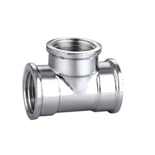 TEE FFF IN OTTONE CROMO IBP- 3/8 -CONF- FAIDF- pezzi 1