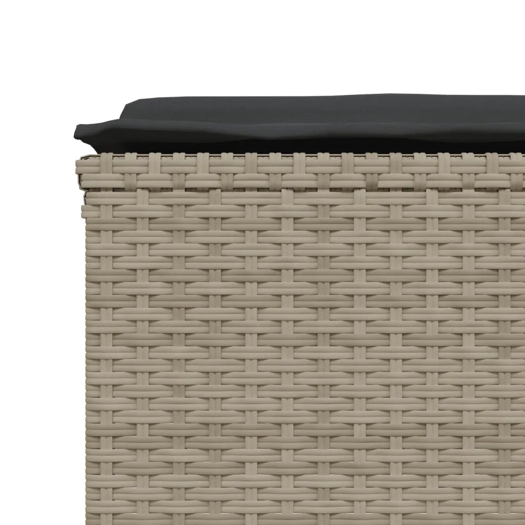 Set Divano da Giardino 5pz con Cuscini Grigio Chiaro Polyrattan