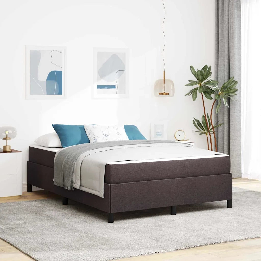 Letto a molle Marrone Scuro 140 x 200 cm Tessuto 3398867