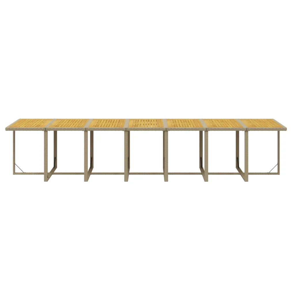 Set da Pranzo per Giardino 19pz con Cuscini in Polyrattan Beige 3095663