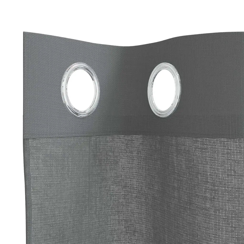 Tende in Voile con Occhielli 2 pz Grigio Scuro 140x225 cm