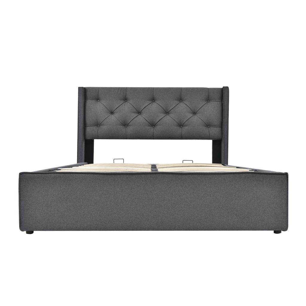 letto imbottito cotone grigio 160x200 cm