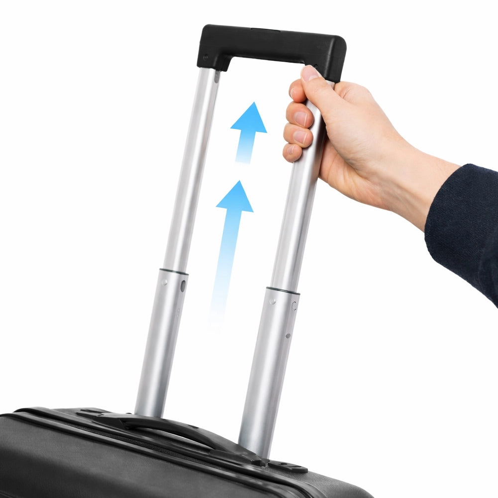 Set 4 Valigie Rigide e Beauty Case da Viaggio Nero con Maniglia Telescopica