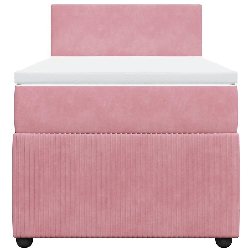 Giroletto a Molle con Materasso Rosa 80x200 cm in Velluto