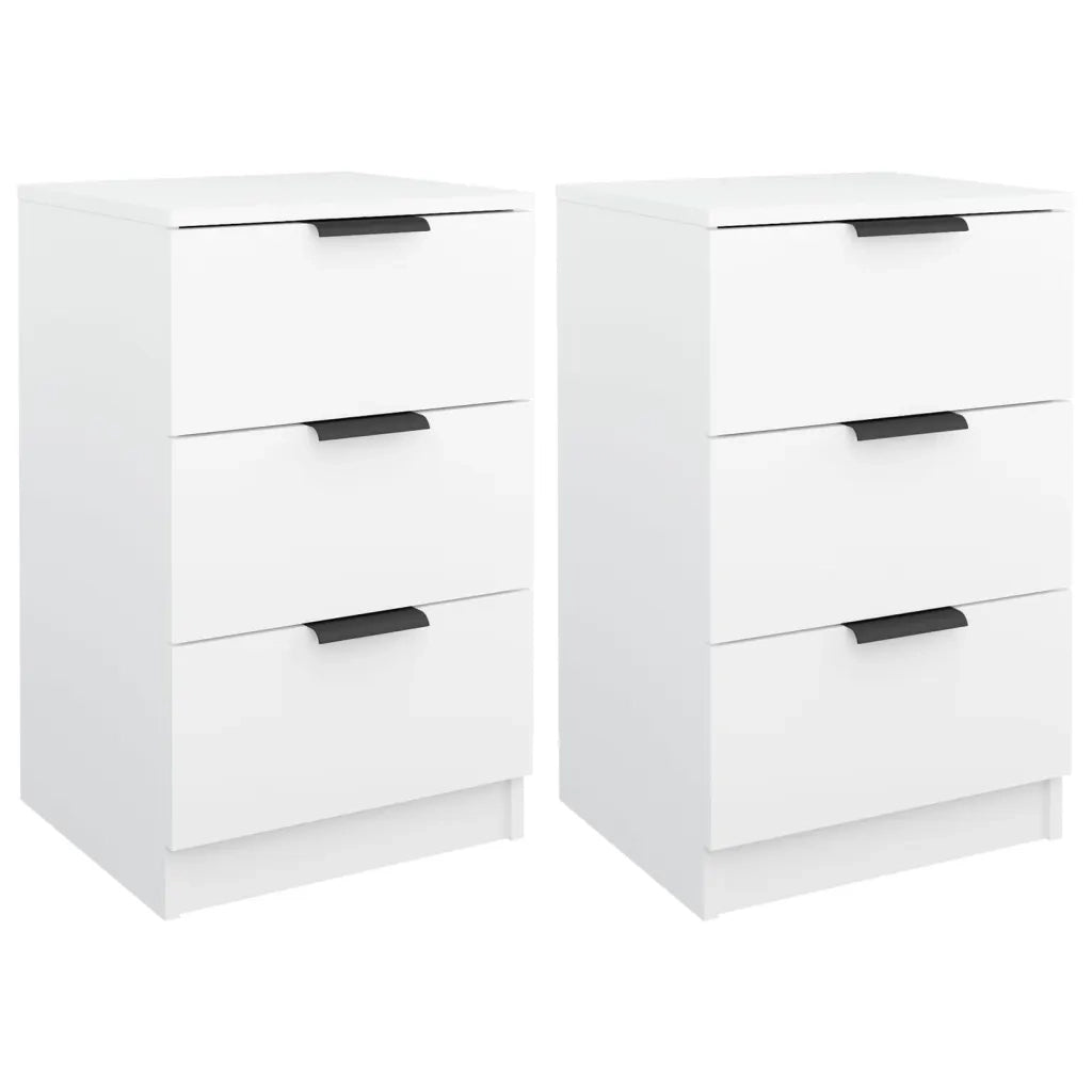 Comodini 2 pz-Set di 2 Tavolino da notte Bianchi 40x36x65 cm