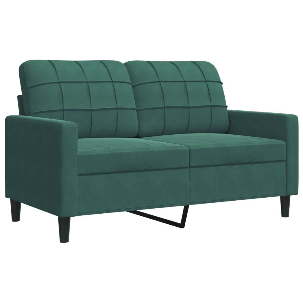 Set di Divani 4 pz con Cuscini e Rinforzi Verde scuro Velluto 3278383