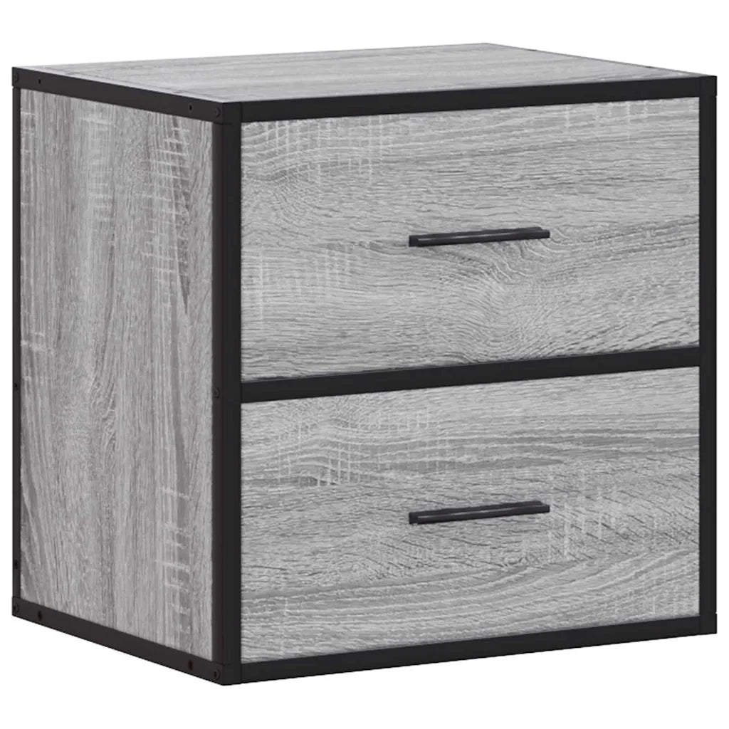 Comodini a Muro 2 pz Grigio Sonoma 40x31x39,5 cm 848731