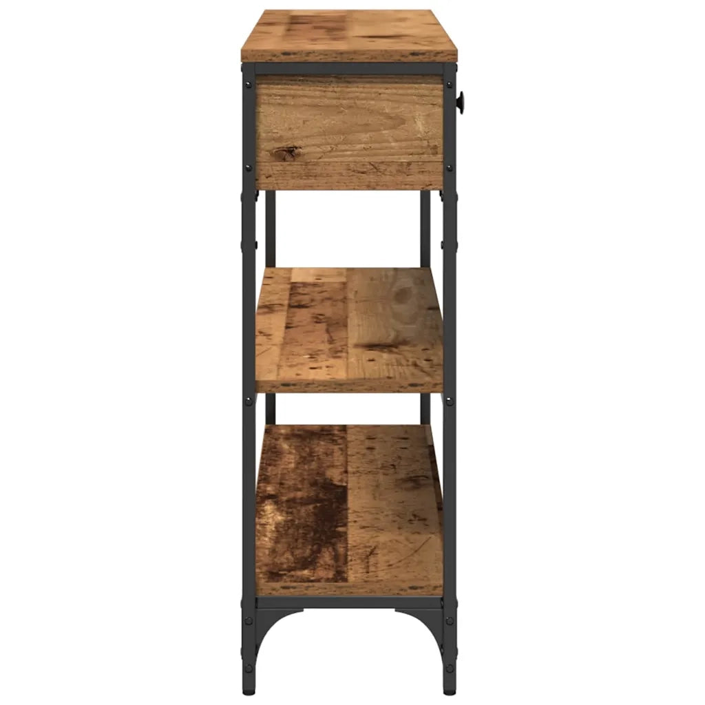 Tavolo consolle con cassetto Legno vecchio 100 x 25 x 75 cm 863511