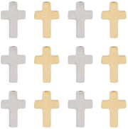 Accessori religiosi - Croce metallica a filo - Acciaio inossidabile - 12 pezzi - Sieradori - Creazione di gioielli - 2 colori