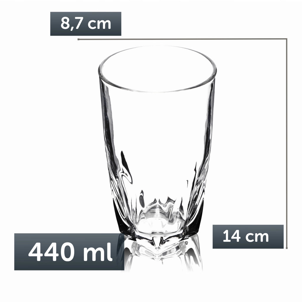 Set di 6 bicchieri da 440 ml KADAX per bevande, succhi e bibite.