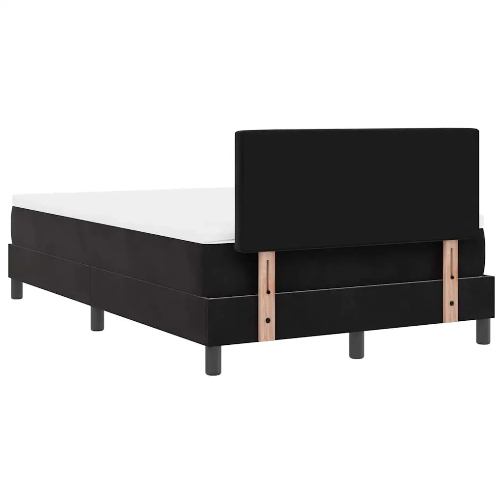 Letto a Sorgente LED con materasso Nero 120 x 190 cm Velluto 3342574
