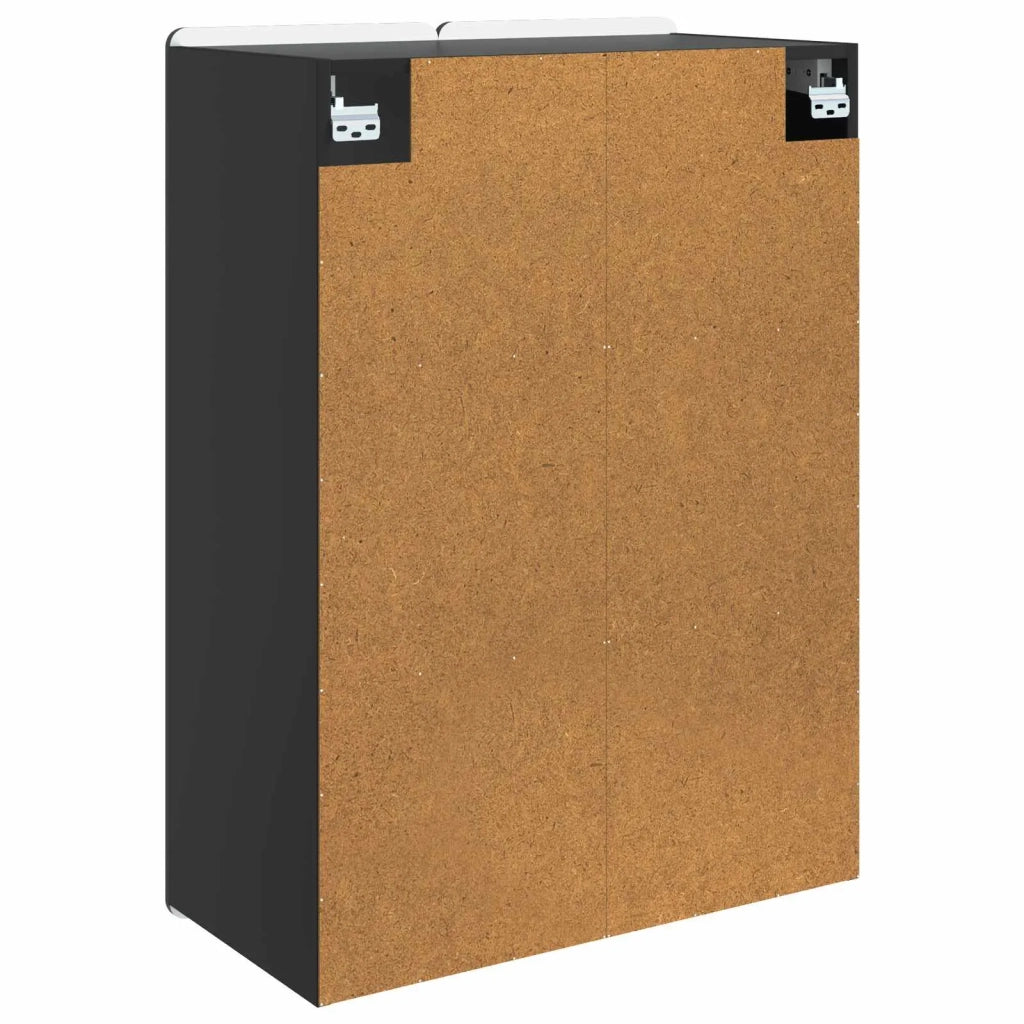 Armadietto a Muro | Mobiletto a muro Nero 66 x 34,5 x 92 cm Legno ingegnerizzato