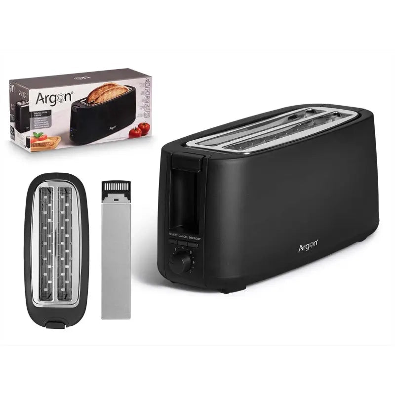 Tostapane lungo doppo nero 1400W