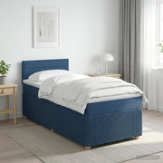 Letto box spring con materasso Blu 100 x 200 cm Tessuto 3451397