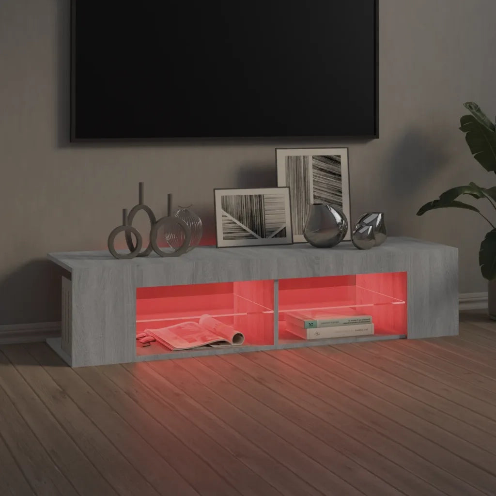 Mobile Porta TV con Luci LED-Mobile per TV-Credenza TV Grigio Sonoma 135x39x30 cm