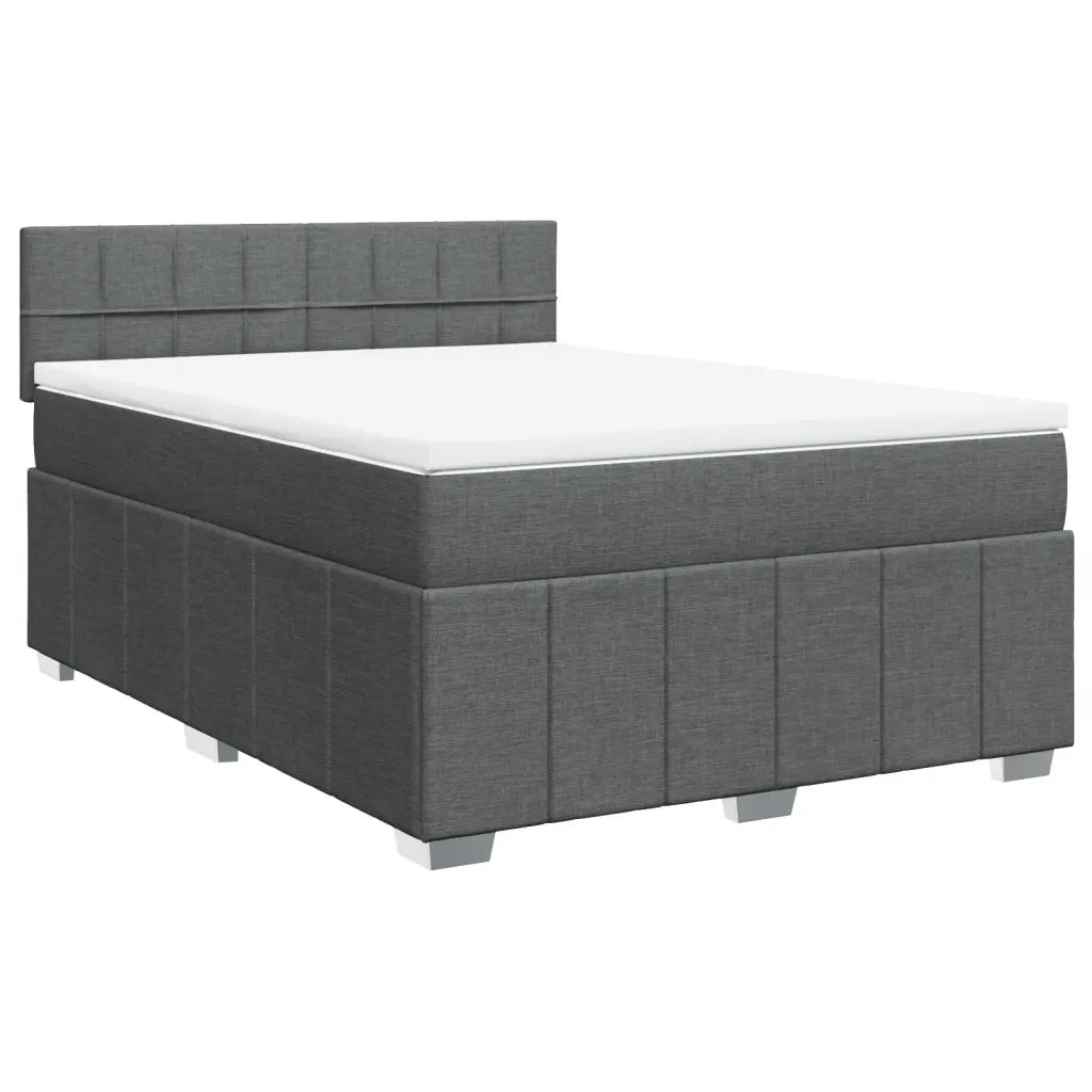 Giroletto a Molle con Materasso Grigio Scuro 160x200 cm Tessuto 3287120