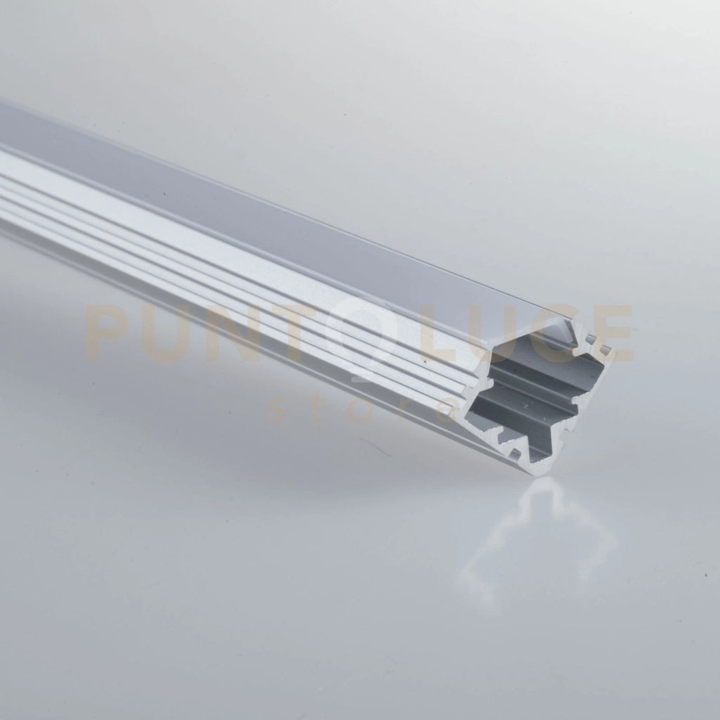 PROFILO NEWYORK ALLUMINIO E OPALE CON TAPPI E STAFFETTE INCLUSI 200X2,9X2,1CM