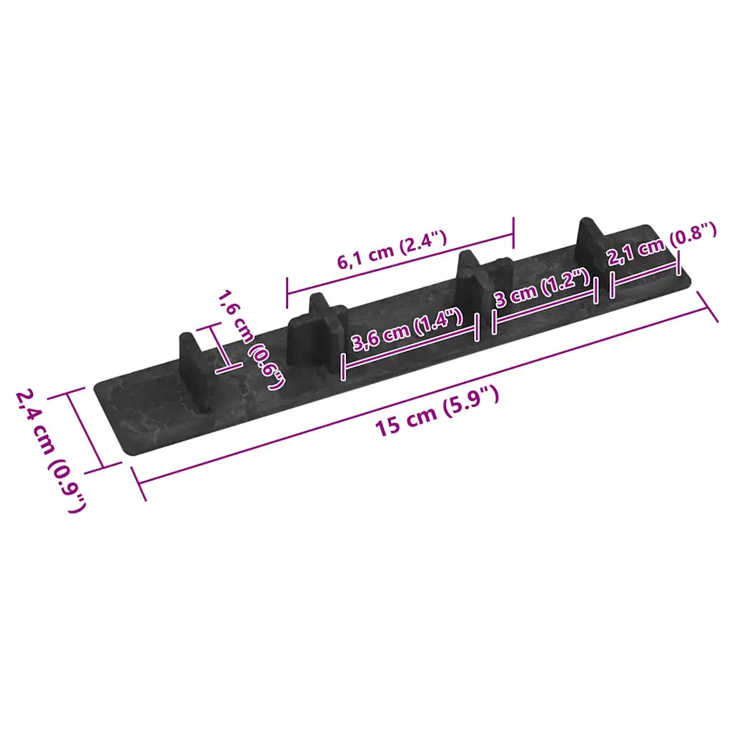Tappi per Decking 10 pz Plastica Nero 149003