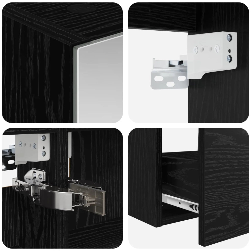 Set di mobili per il bagno 5 pcs Rovere Nero 3406952