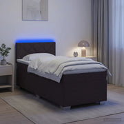 Letto con Box Spring, Materasso e LED Marrone Scuro 90 x 200 cm 3451864