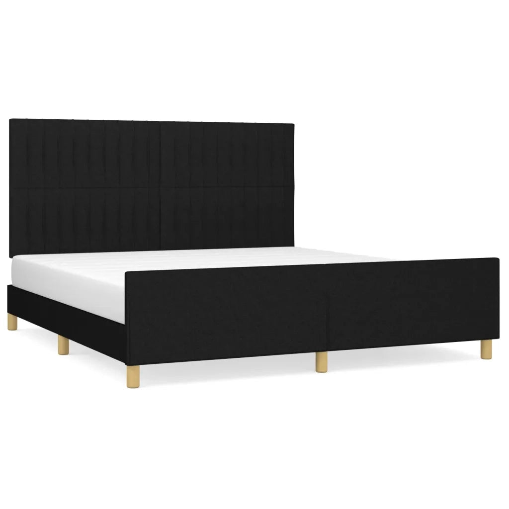 Giroletto senza Materasso Nero 180x200 cm in Tessuto