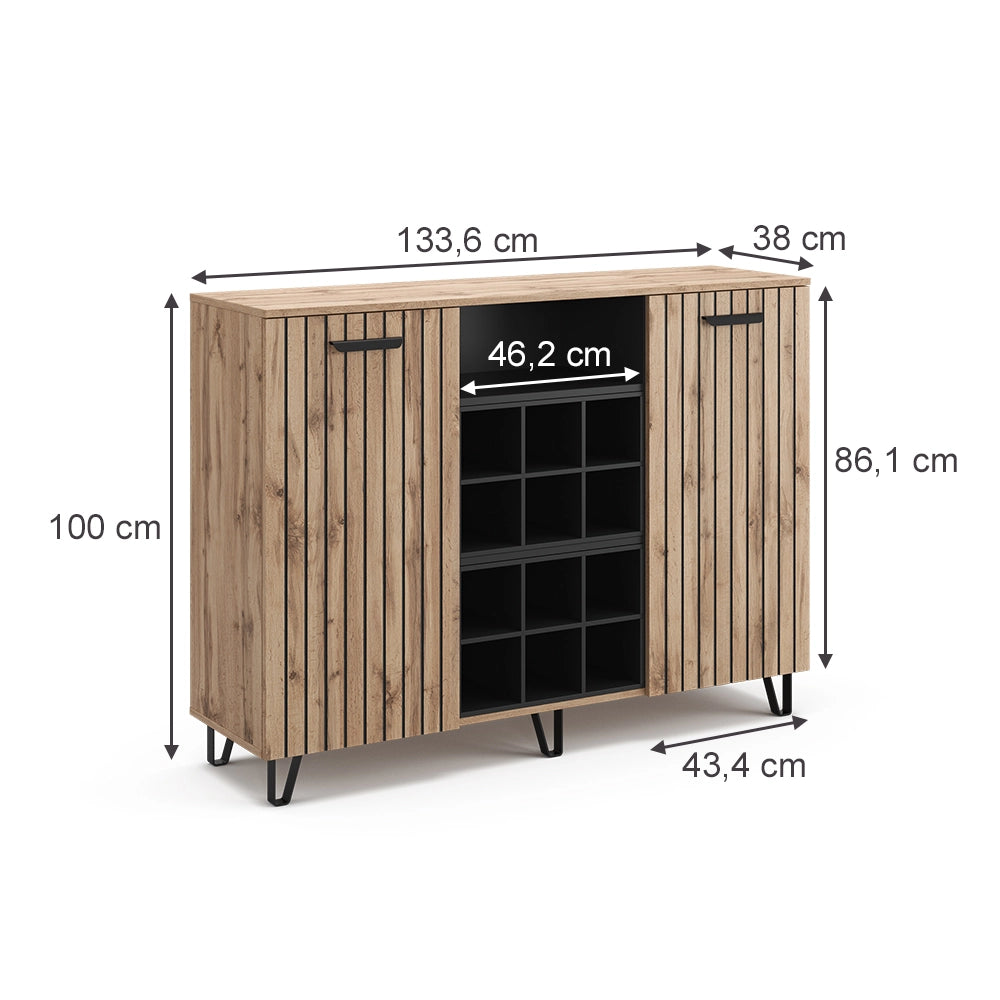 Vicco Credenza Marrone 38 x 100 cm con 2 porte
