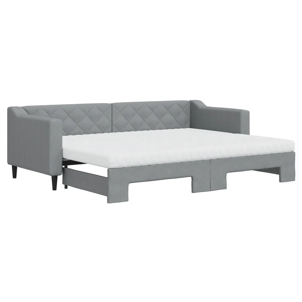 Divano Letto Estraibile Materassi Grigio Chiaro 80x200 Tessuto 3197439