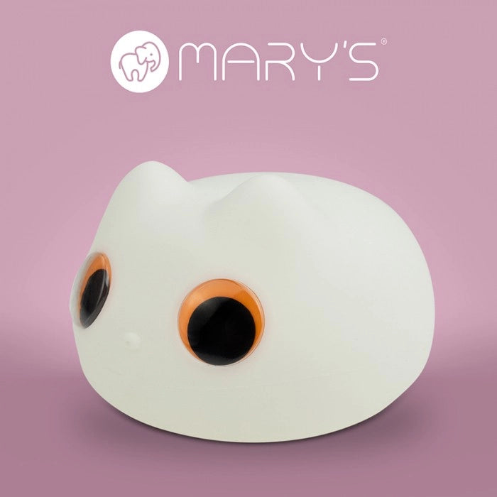 Lampada notte bimbi LED gatto bianca cordless Mary's