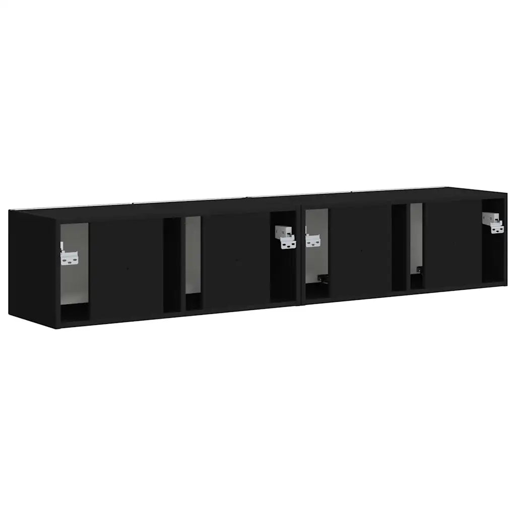 Mobile TV da parete 2 pcs Nero 78,5 x 31 x 29,5 cm 892212