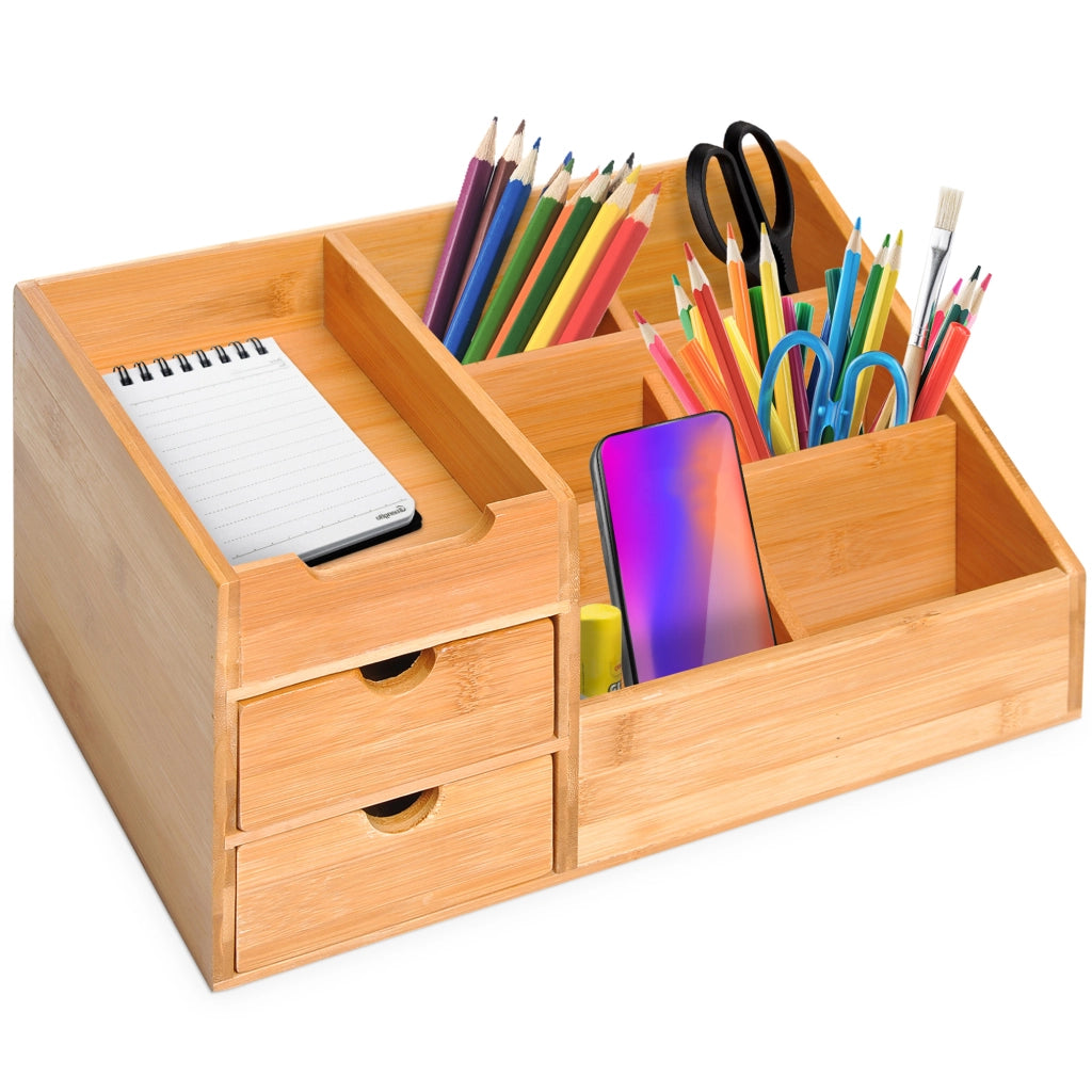 ORGANIZER da scrivania con 2 cassetti 33x20,5x15,5 cm bambù naturale