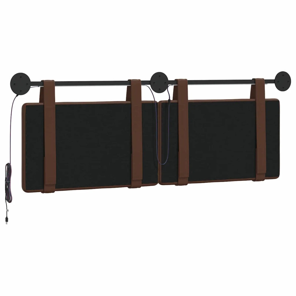 Testiera sospesa Con luce LED Marrone Similpelle 3424153