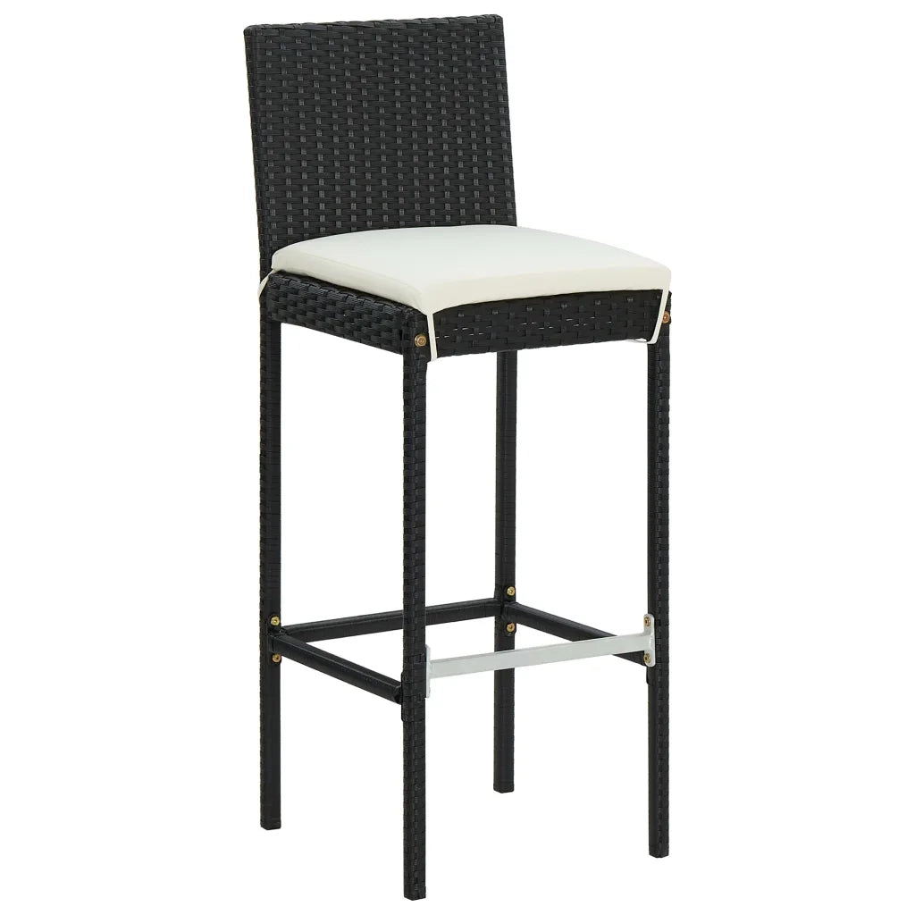 Set da Bar da Giardino 5 pz con Cuscini Nero 3067944