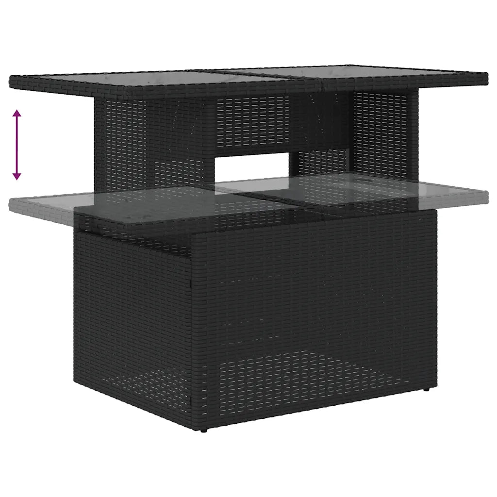 Set Divani da Giardino con Cuscini 8 pz Nero in Polyrattan