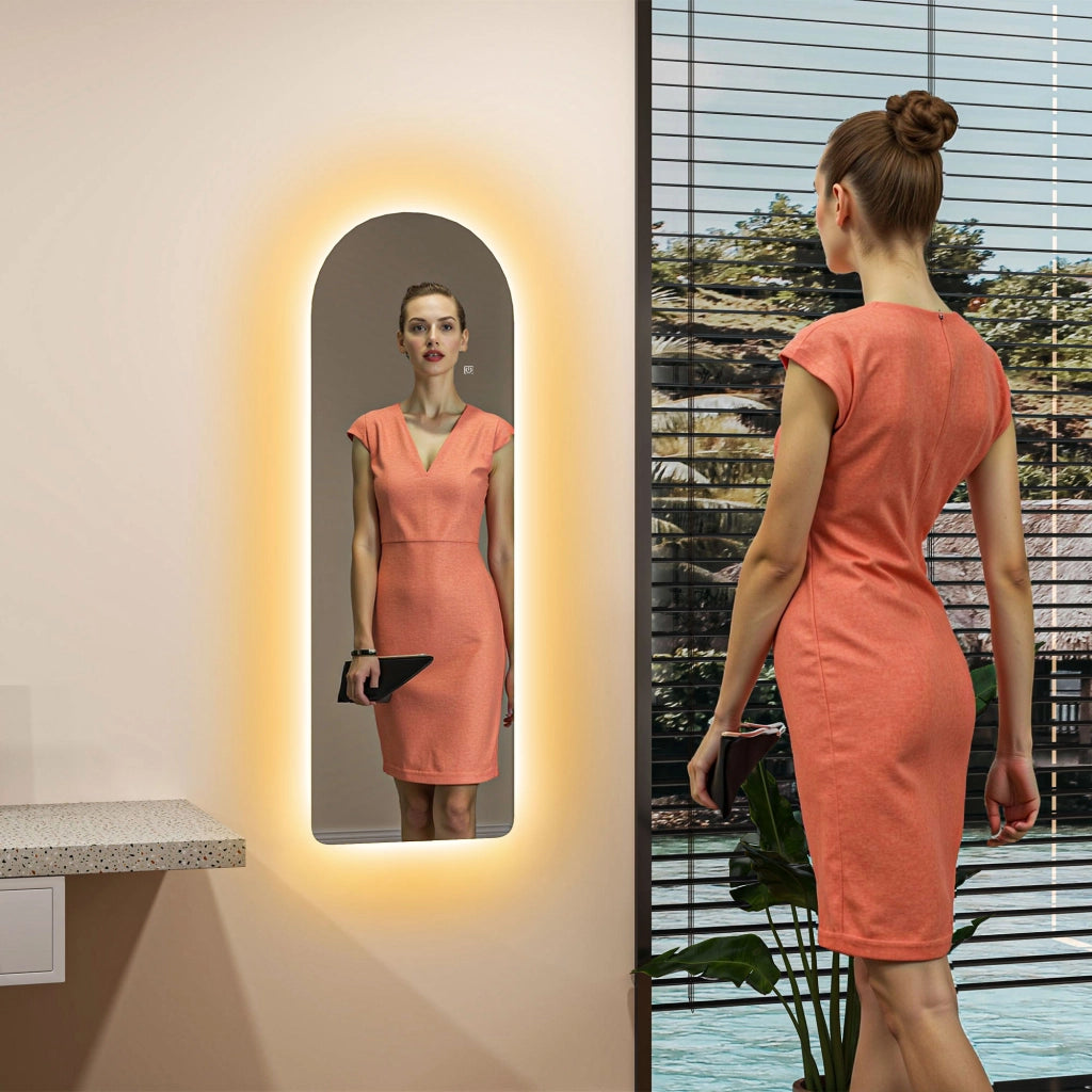 Specchio da parete con LED ¨C zephmum ¨C 120x40 cm