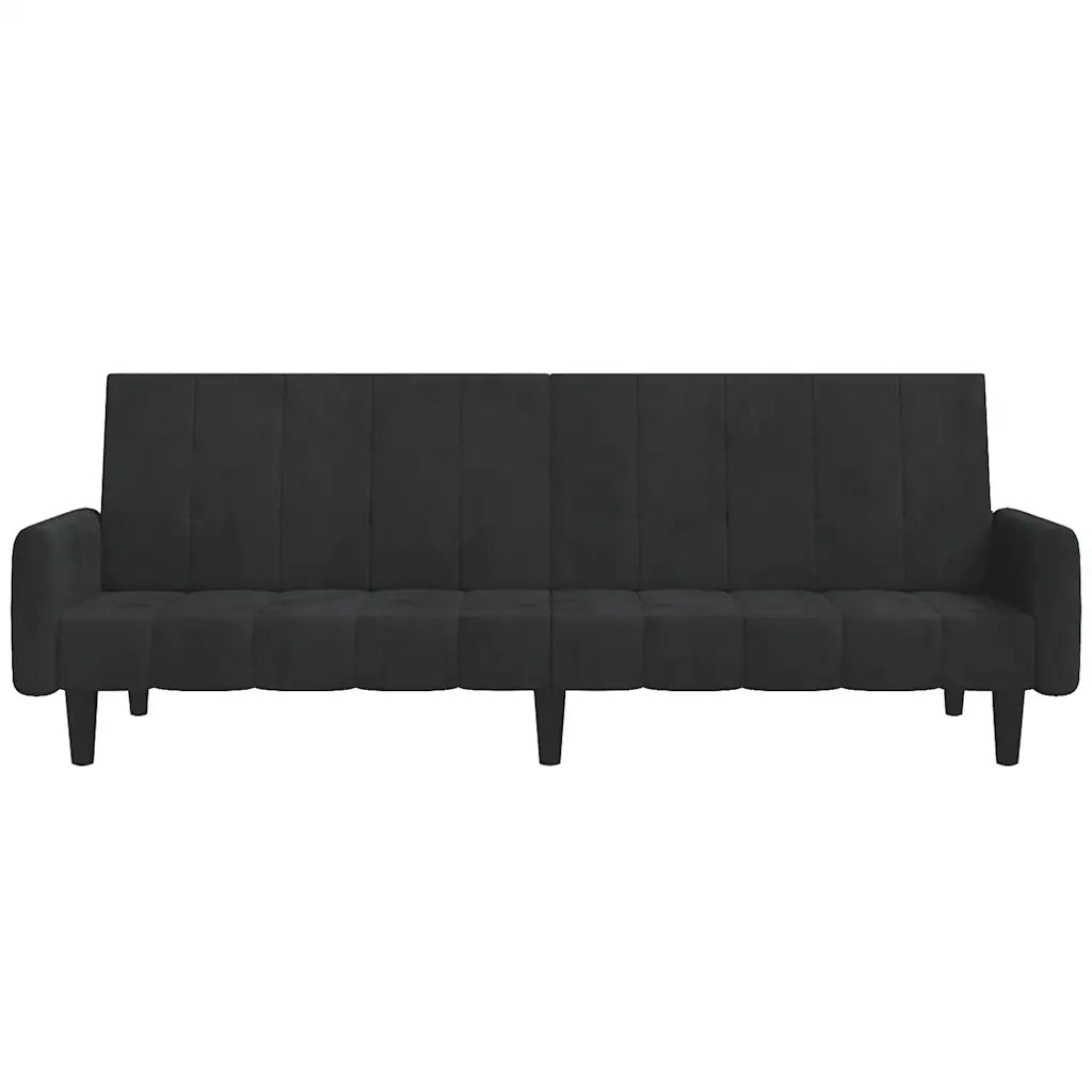 Divano letto | Sof¨¤ letto | Letto singolo a 2 Posti Nero in Velluto