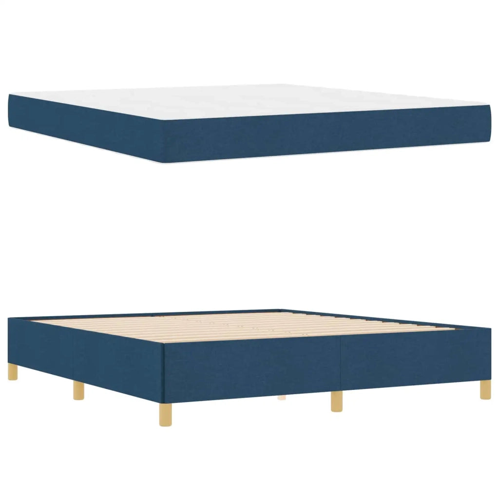Struttura del letto con materasso Blu 180 x 200 cm Tessuto 3398961