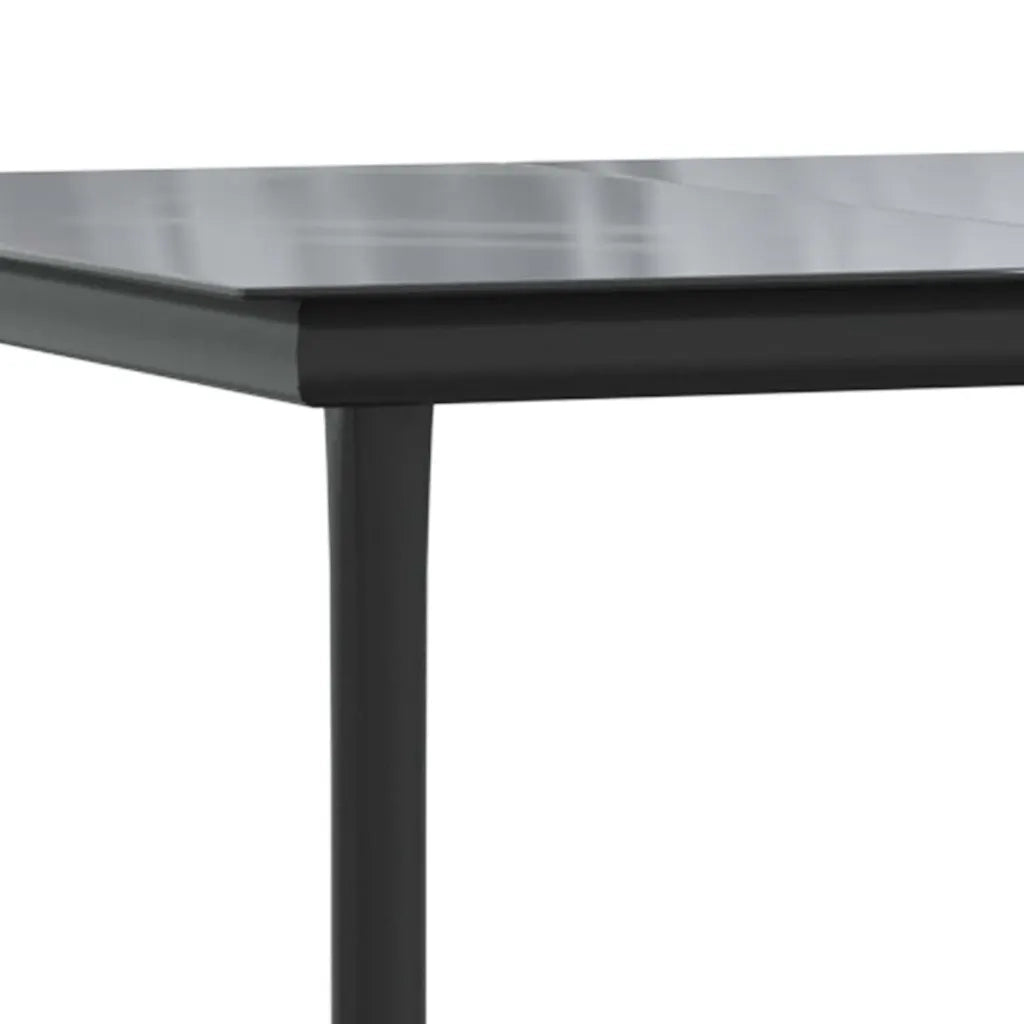 Set Pranzo da Giardino 7 pz Nero Polyrattan Vetro 3334489