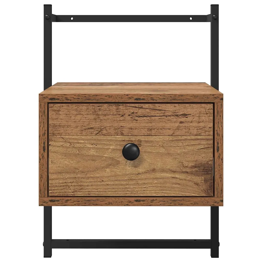 Set di 2 Comodini | Armadio da Notte | Mobiletto da notte Legno vecchio 35 x 30 x 51 cm