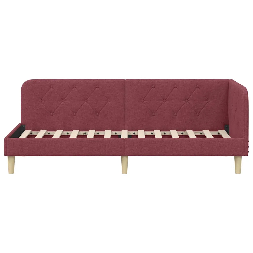 Cornice del letto ad angolo Rosso Vino 80 x 200 cm Tessuto 42016556